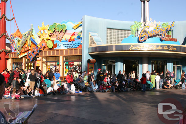 Guests lining up for the High School Musical Pep Rally which was still 20 minutes away