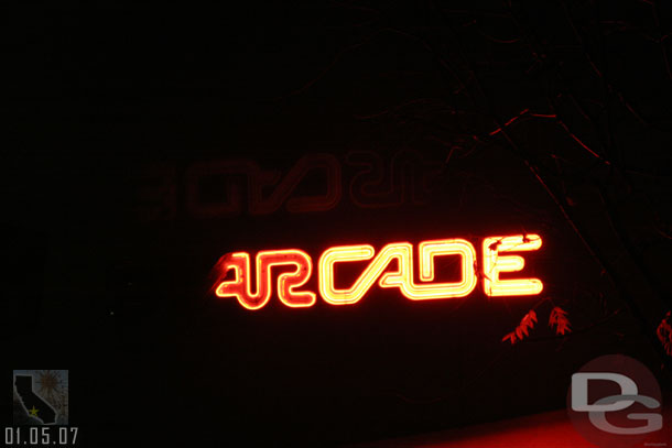 Another shot of the broken Starcade sign