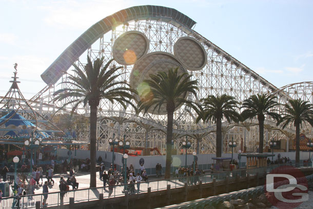 An overview of the Toy Story Mania construction site