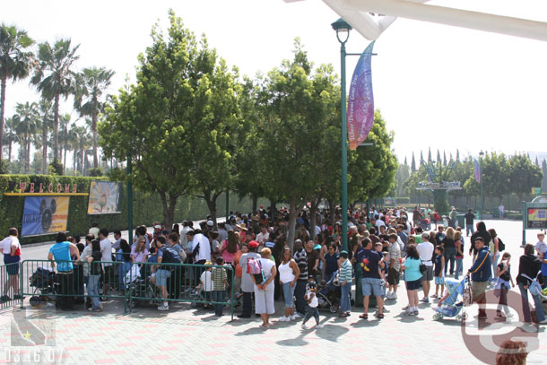 The line for the tram at the M&F Garage