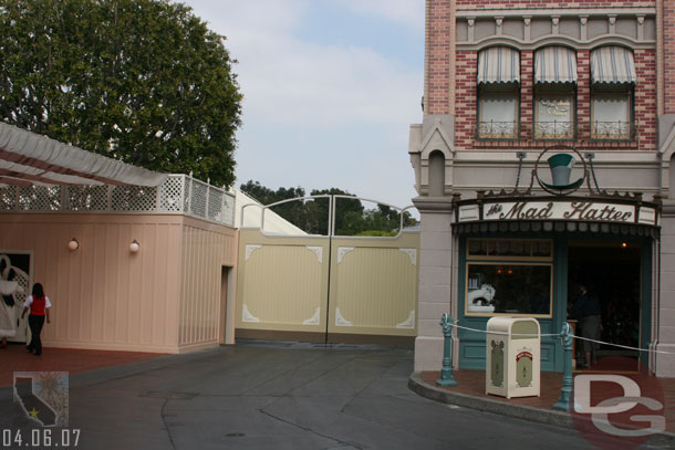 Work still continues on the backstage gate on Main Street