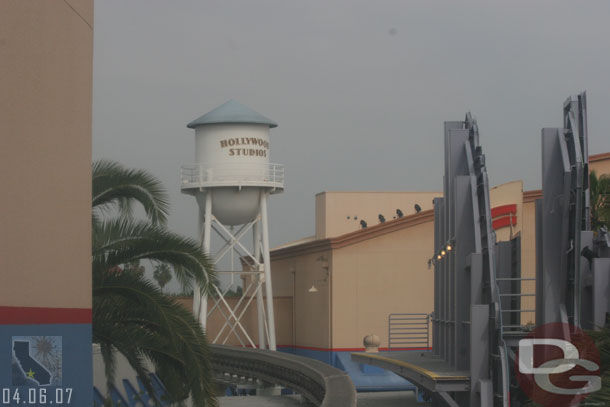 Looking down the monorail beam