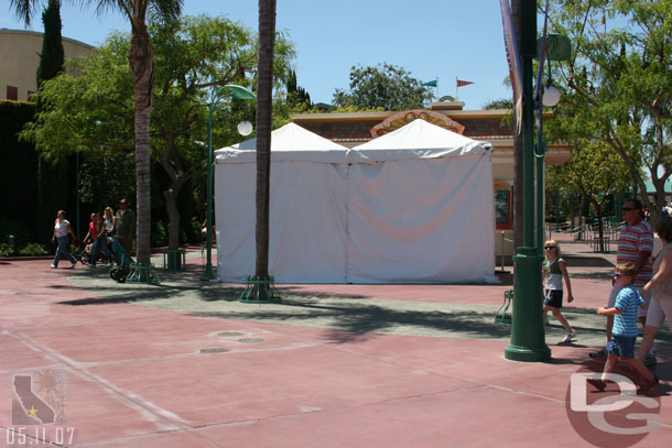 A tent is still up on the backside of the ticket booths, wonder if this is used for the Food and Wine Weekend?