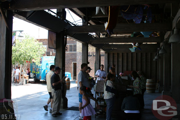 Not a huge crowd at the food windows