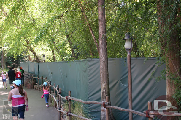 The small pond across from Big Thunder is walled off and drained