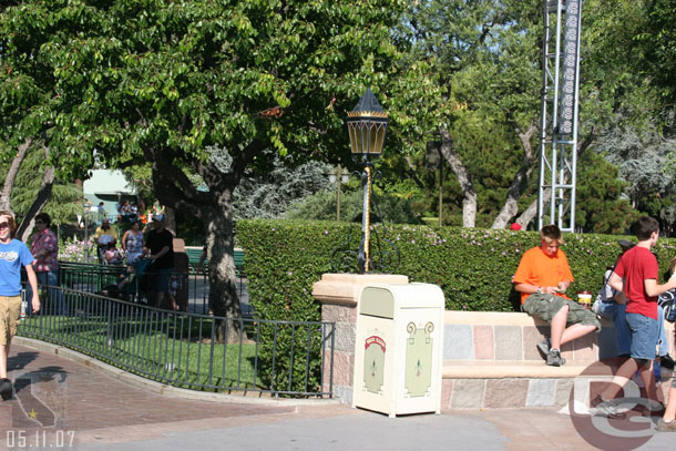 The old style trash cans in front of the castle are gone and regular Main Street ones have replaced them, this may have happened after the 50th stuff was removed but I just noticed