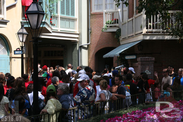 The crowd being funneled through NOS due to the bleechers blocking the walkways