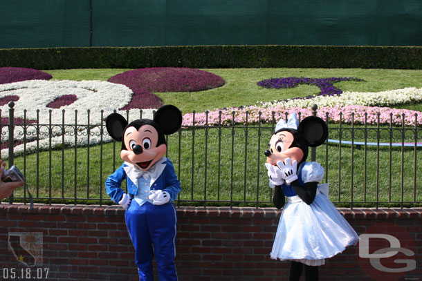 Mickey and Minnie out front for pictures