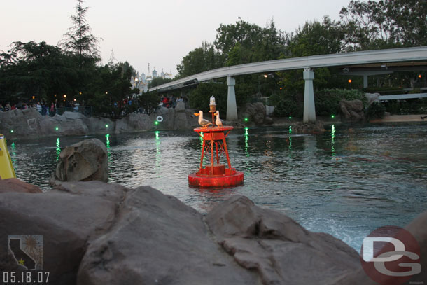 Testing the lights around the lagoon