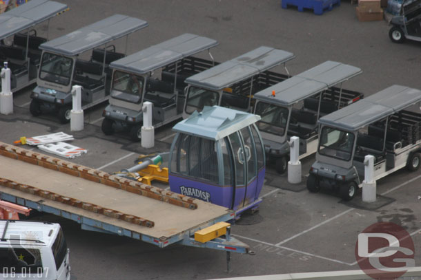 A Sun Wheel car backstage for rehab