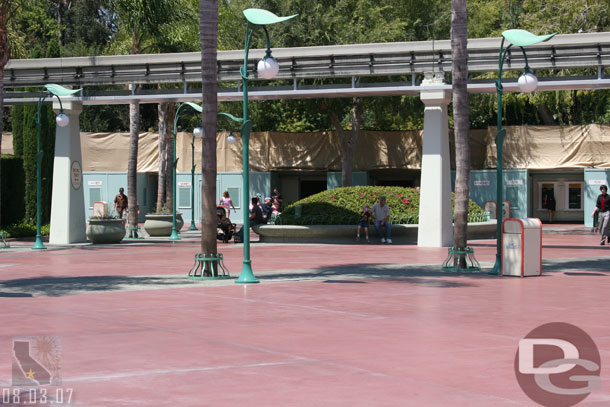 The guest services, lockers, restrooms are being repainted