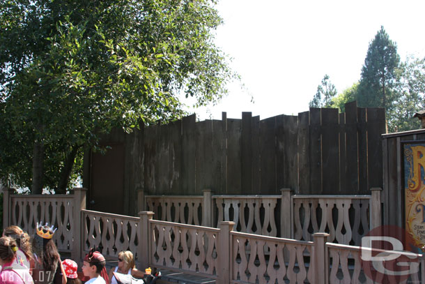 The walls are still up on the landing near the Mark Twain/Columbia dock