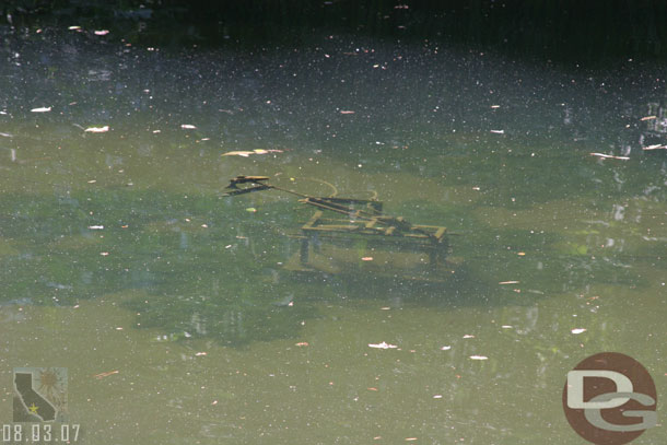 Both the jumping fish in the pond in Frontierland are not functioning anymore