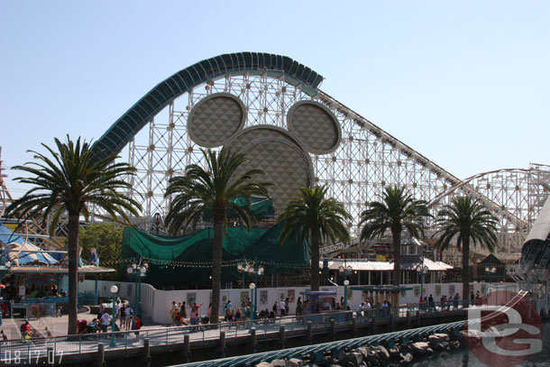 An overview of the Toy Story Mania construction area