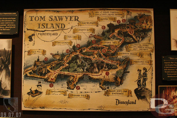 Stopped by the Opera House on my way out.  Here is a picture from the display showing Tom Sawyer Island