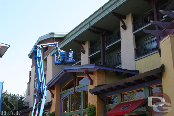 Some painting/rehab work going on at the Grand Californian wing that overlooks Downtown Disney