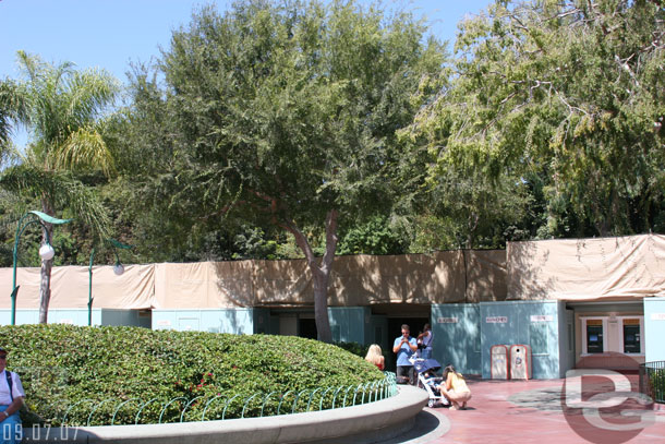 The left portion of the building where the restrooms and lockers are is still covered