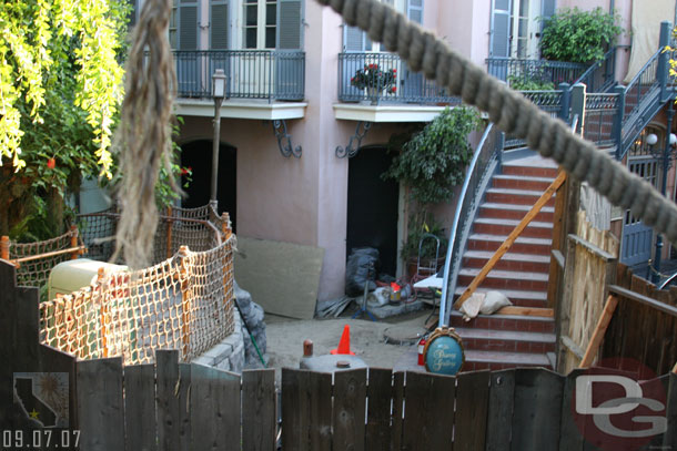 Time for a hike through the Tree house to see over the walls at the work near Pirates