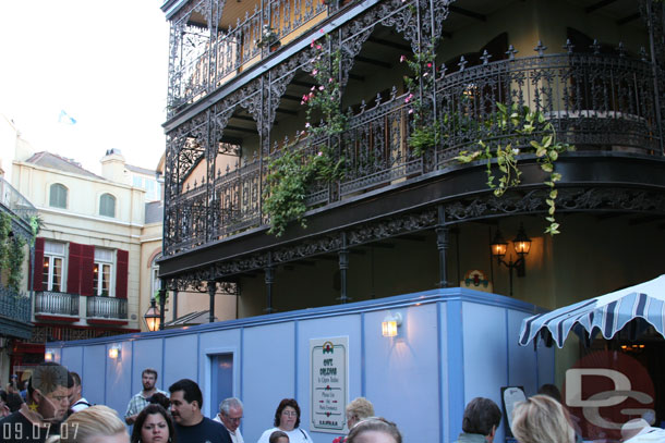 There are walls up around Cafe Orleans entrance