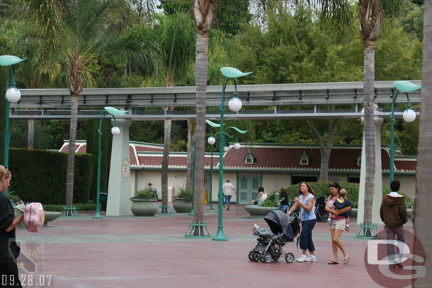 All the tarps are down on the guest services/lockers/restroom building