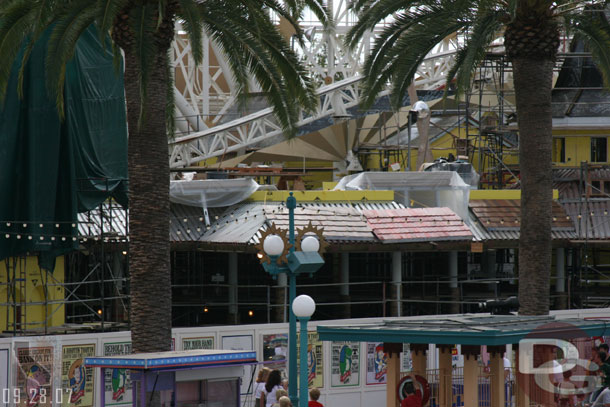 Looks like some roof samples up on Toy Story Mania (check out the construction progress section on Sunday for more shots)