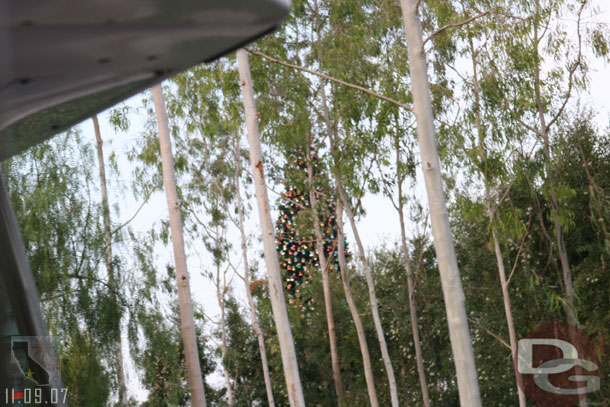 Spotted the Main Street tree backstage on the ride to the parks.