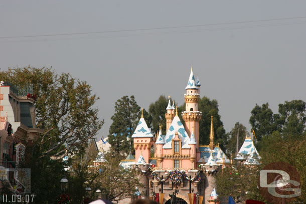 A quick look down Main Street at the Castle with its Snow