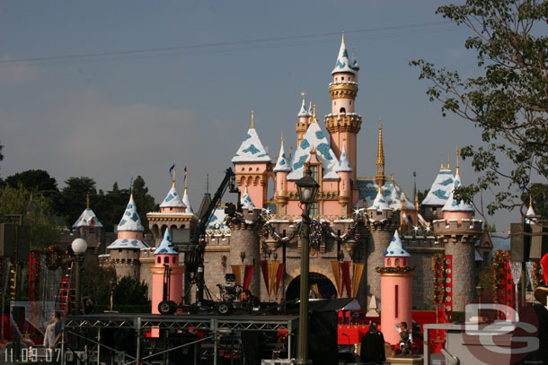 There was a stage being set up in front of the Castle for Saturday too