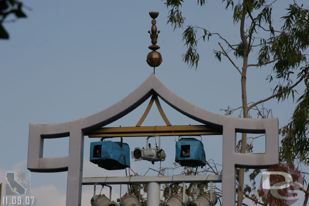 The snow machines along Small World Mall have been installed too