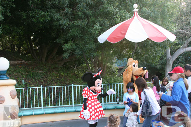 Minnie and Pluto in the Downtown area.