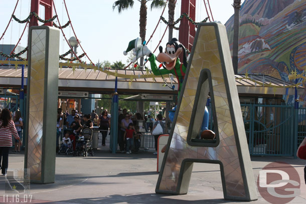 Goofy and Mickey are out but the letters are gold, no Candy Cane this year