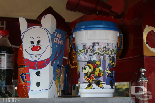 The Holiday popcorn buckets are available this week