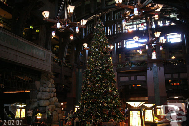 Over at the Grand Californian the Christmas tree is up