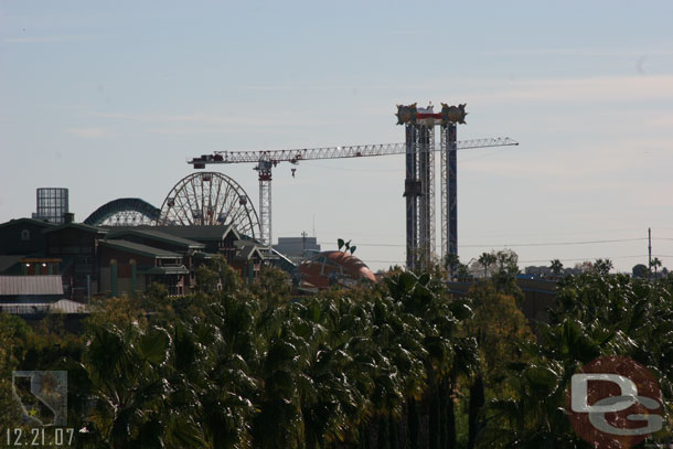 From the garage you can see a new crane that has been set up to work on the Grand Californian expansion