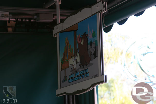 The ride safety ones disappeared several trips ago and now these are up