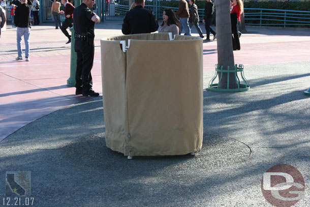 Some of the banner/light posts in the Esplanade are being worked on