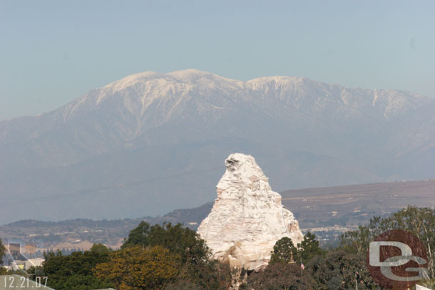 It was a fairly clear day and you can see some snow on the mountains behind the Matterhorn