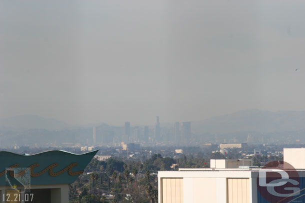 Also Downtown LA was sort of visible in the distance