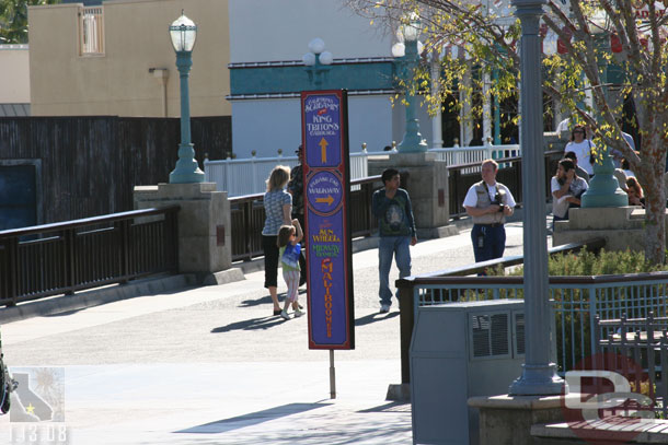 The walkway by Toy Story Mania is blocked off on both sides, so there is currently no short way to go from Screamin to the Sun Wheel.  There are signs warning you of this (and the guidemaps have the area marked too)