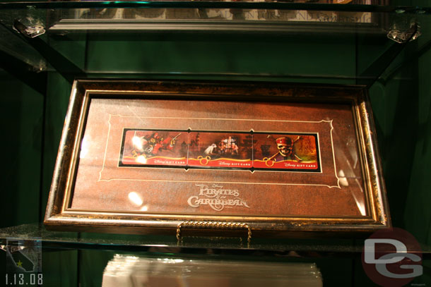 Noticed this over at the World of Disney.  Its a framed set of gift cards...  wonder if there is any money on them?