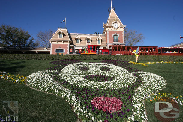 The new floral display (distorted because of the lens, but interesting)