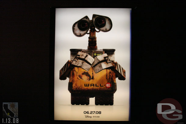 A Wall-E poster near the Stitch exhibit