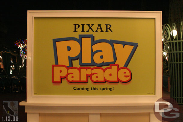 Speaking of the new parade, here is a sign for it as you leave.