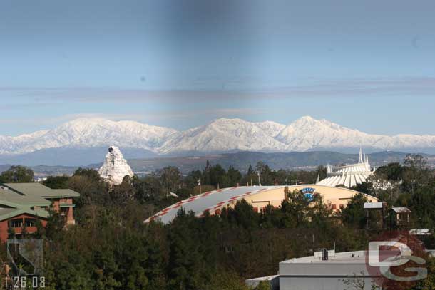 With the recent storms the mountains are covered in snow.