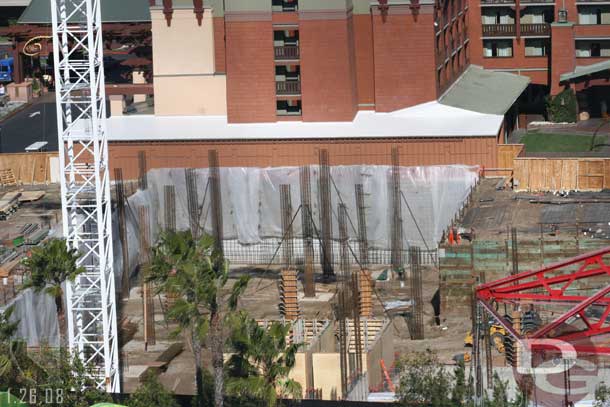 A look down on the Grand Californian work (check out the construction progress section Monday for a more in depth look.