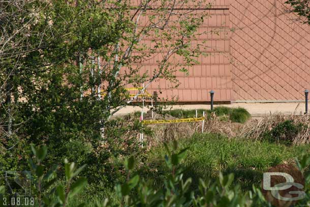 While waiting for the DCA rope drop, noticed this area taped off (this is just about under the monorail track).