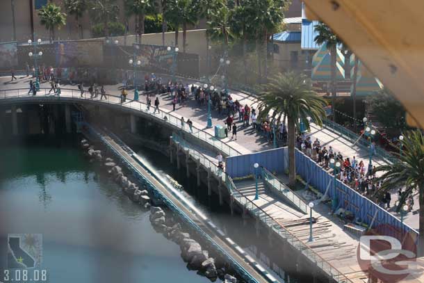 The line for Screamin which was not open yet.