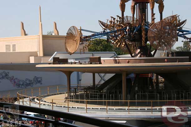 Nothing visible going on at the old Peoplemover/Rocket Rods area