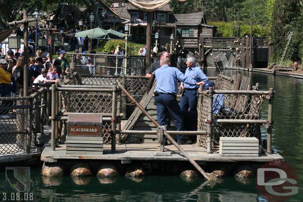 One of the Tom Sawyer Island rafts was broken, so only one was available.