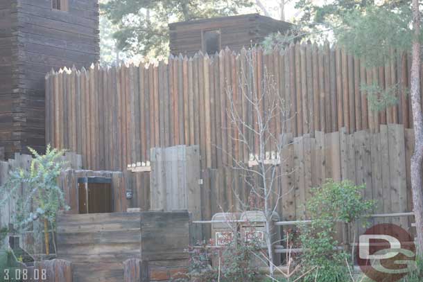 A little bit of progress on the Fort/Restrooms but the construction wall is still up.